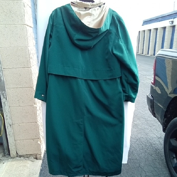 Womans 10P Fleet Street Forest Green Hooded Pea Coat with Adjustable Waist - Picture 4 of 5